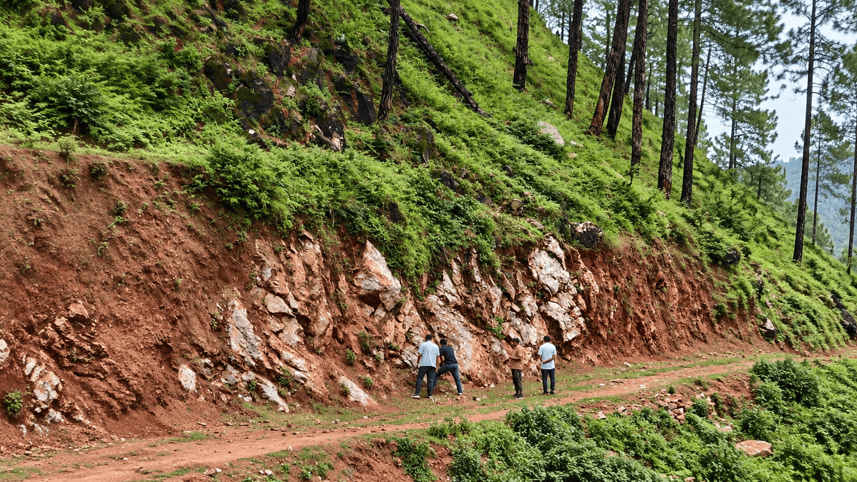 Geologist surveying a mineral site
